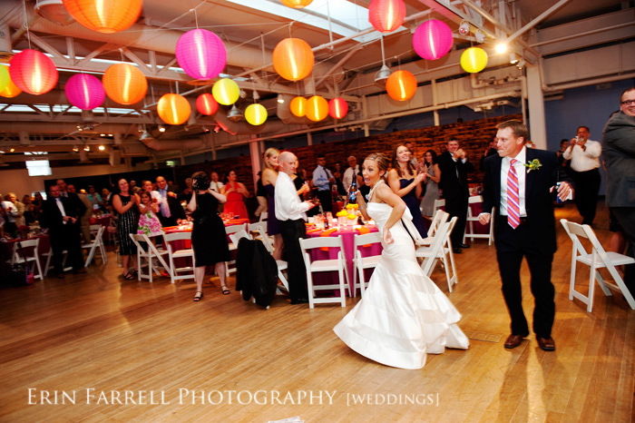 delaware wedding photographer, baltimore american visionary art museum wedding, colorful pink and orange wedding