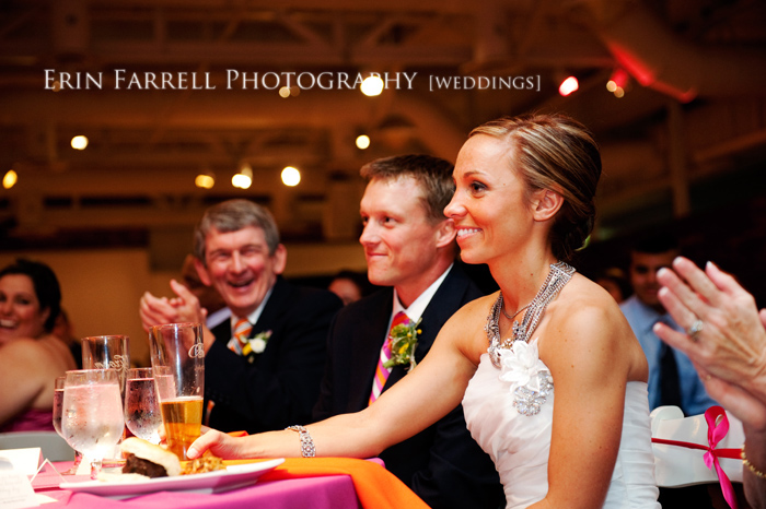 delaware wedding photographer, baltimore american visionary art museum wedding, colorful pink and orange wedding