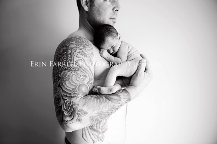 delaware newborn photographer dad tattoos newborn